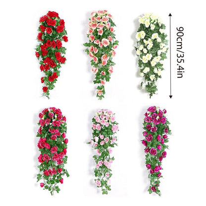 Artificial Rose Flower Garland Hanging Vine Fake Home Wall Wedding Decor AU Pack