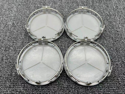 Mercedes-Benz Titanium Silver Chrome Star 75mm Wheel Center Cap Hub Cap