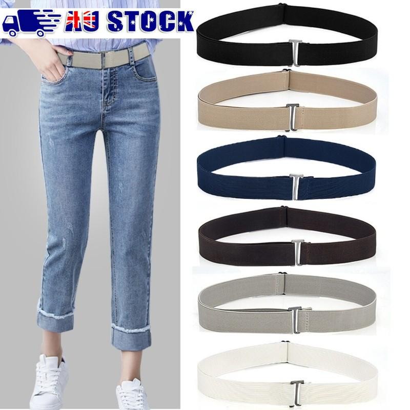 Woven Stretch Sweater Tuck Band Buckle Braided Belts  Men Women