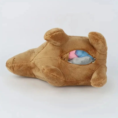 Capybara Family Plush Set – Large Capybara & 4 Small Capybara Soft Toys with Zip