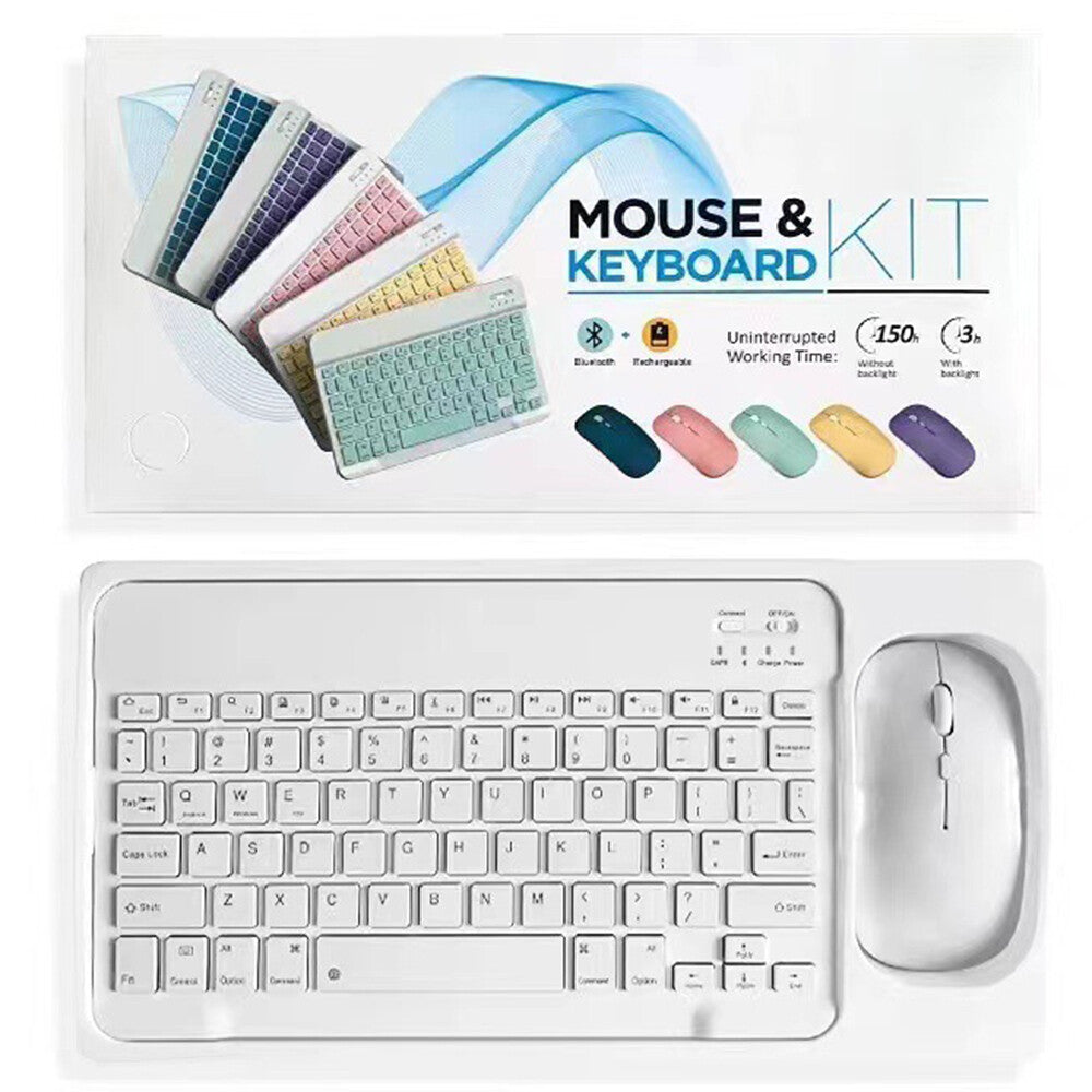 Wireless Bluetooth Keyboard Mouse Compatible with iPad Tablet Laptop Smart Phone Replacement