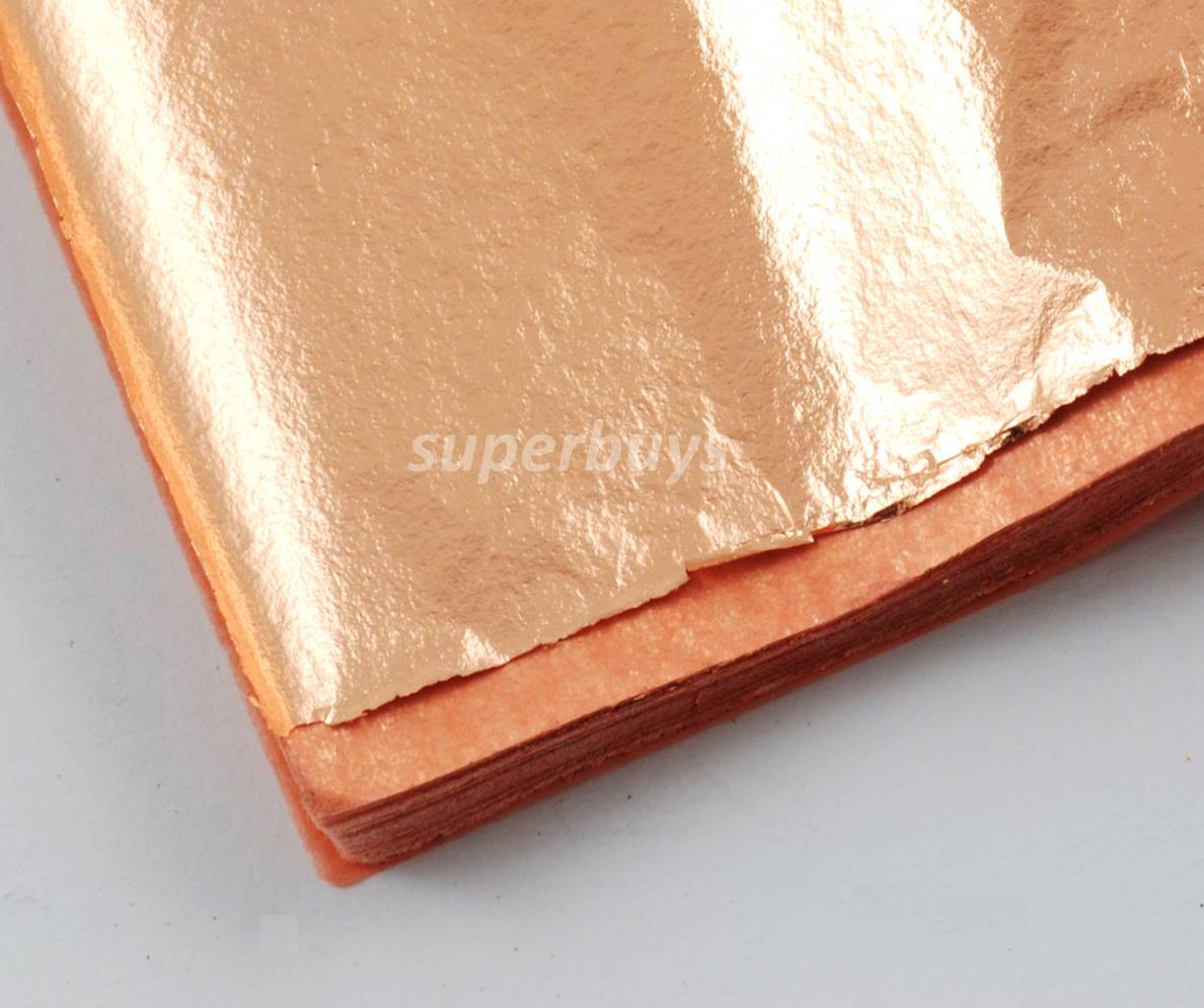 100pc Genuine Copper Metal Leaf Sheet 14cm Leaves Gilded Gilding Decorate Foil