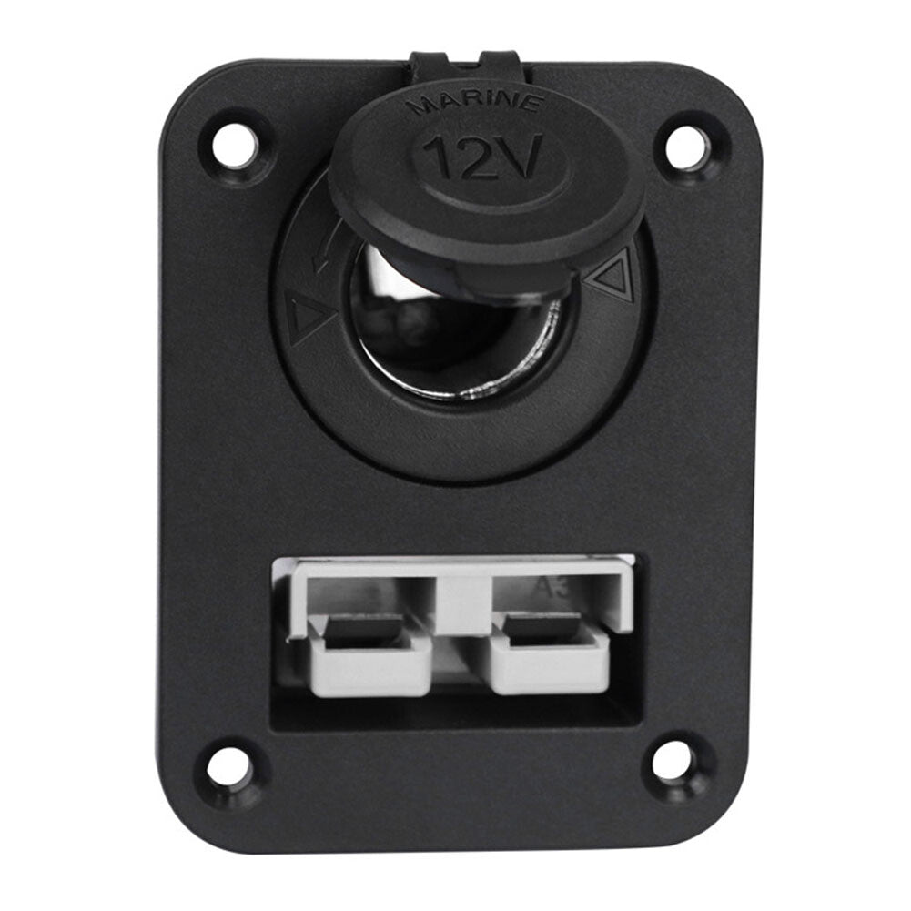 50A Amp Anderson Plug Flush Mount PANEL Bracket Grey + 12V Cigarette Socket