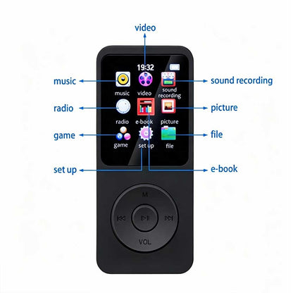 MP3 Player with Bluetooth 5.0 Portable Digital Lossless Music MP3 MP4 Player