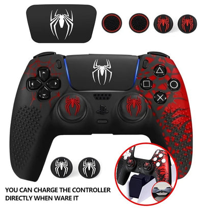Anti-Slip Silicone Cover Skin Compatible For PS5 Controller with Thumb Grip Cap