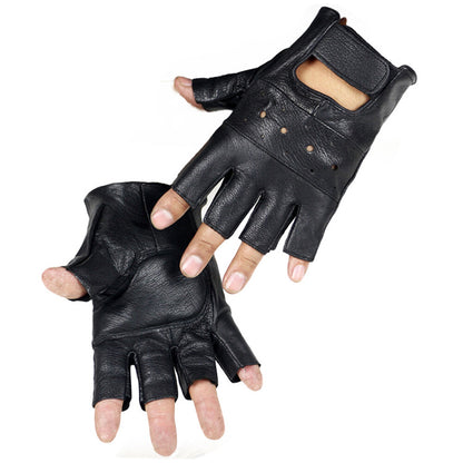 Tactical Leather Half Finger Gloves Army Military Driving Fitness Fingerless