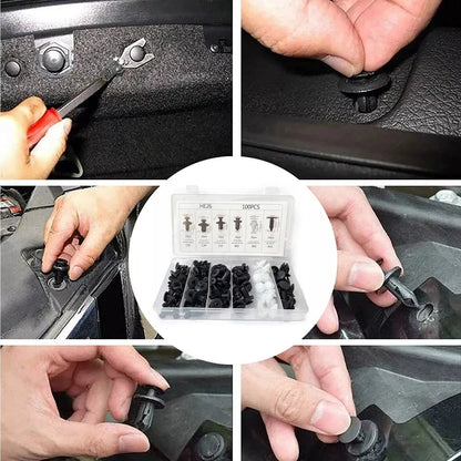 100pcs Car Plastic Clips Scrivet Door Boot Trim Panel Bumper Cover Retainer kit