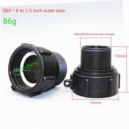 IBC IBC Tank Adapter S60 Hose Connector IBC Ton Barrel Connector  Water Tank