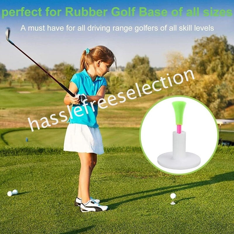 50-500 Pack 83mm Golf Tees Plastic With Rubber Multi Color Cushion Top Quality – Compatible with Golf