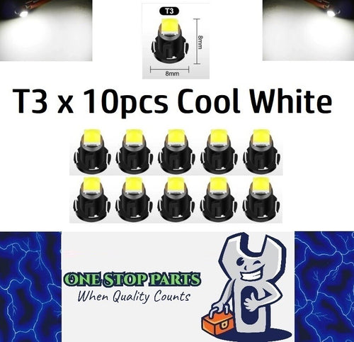 10 x T3 Neo 8mm 3030smd 12v Cool White Dash illumination LEDs White (10pcs)
