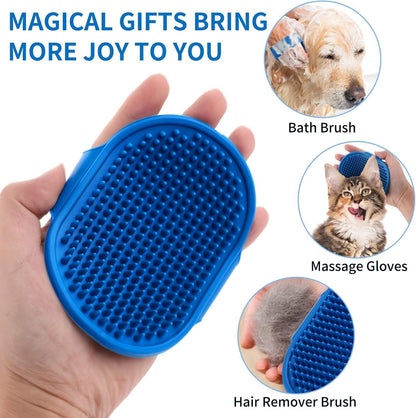Pet Dog Puppy Bath Brush Flexible Mitt Comb Grooming Brush with Adjustable Strap