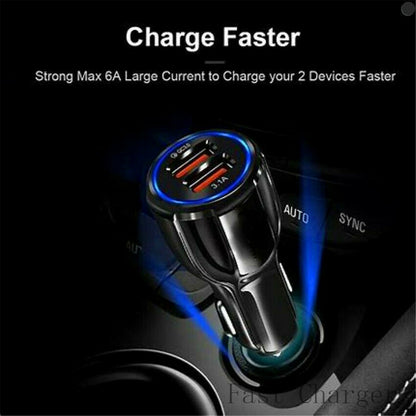Fast Car Charger 3.1A USB Quick Charger 2 Port Qualcomm QC3.0 Lighter Socket AU