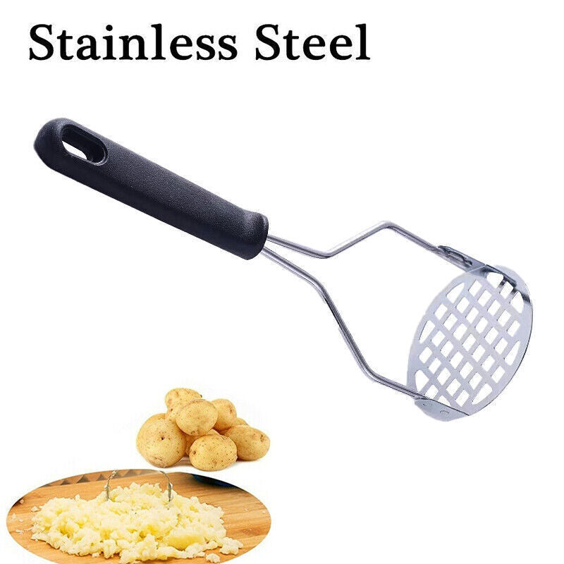Kitchen Potato Masher Stainless Steel Vegetable Fruit Potatoe Press Crusher AU