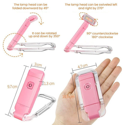 USB Rechargeable Book Night Reading Light Clip USB Recharg Mini LED Lamp White