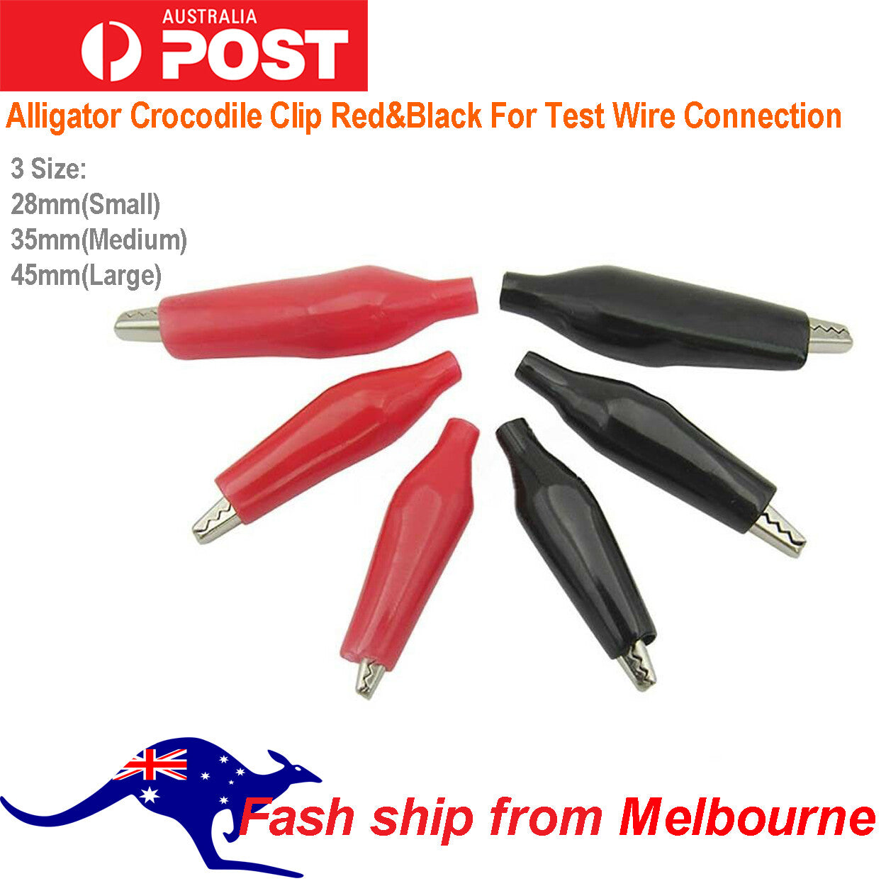 Small/Medium/Large Alligator Crocodile Clip Red&Black For Test Wire Connection