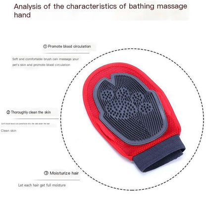 Pet Dog Cat Horse Grooming Wash Bath Glove Deshedding Brush Fur Remover Mitt