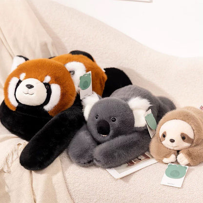 Weighted Long Arm Stuffed Animal Fluffy Toy Bear Raccoon Pillow Holiday Gifts