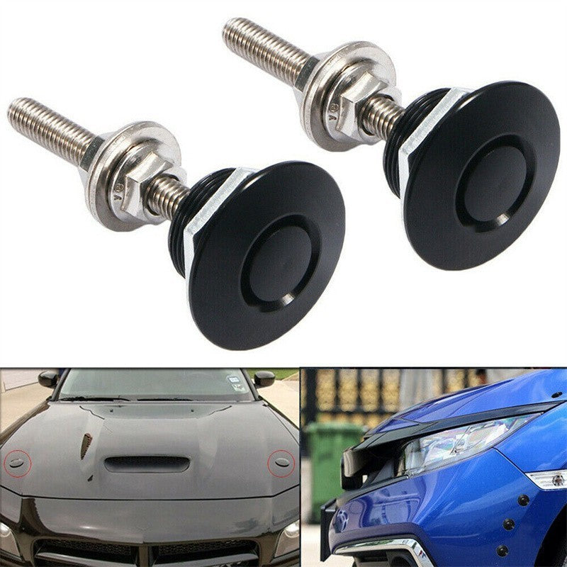 2X Push Button Quick Release Hood Bonnet Pin Lock Clip 22MM Car Bumper Latch Kit