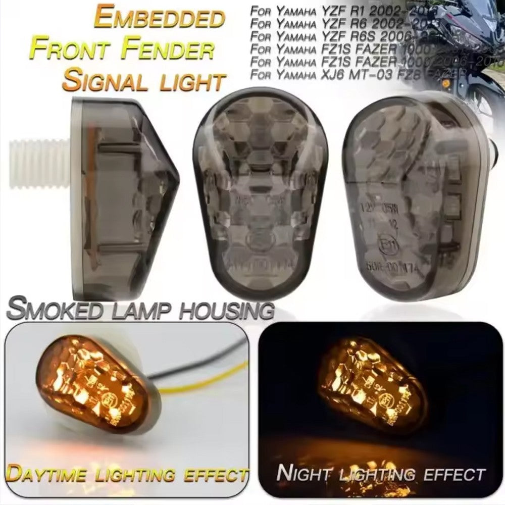 LED Flush Mount Indicators Turn Signals Compatible with Yamaha YZF R1 R6 FZ1 FZ6 MT03 XJ6