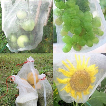 50/100 Fruit Net Bags Agriculture Garden Vegetable Protection Mesh Insect Proof