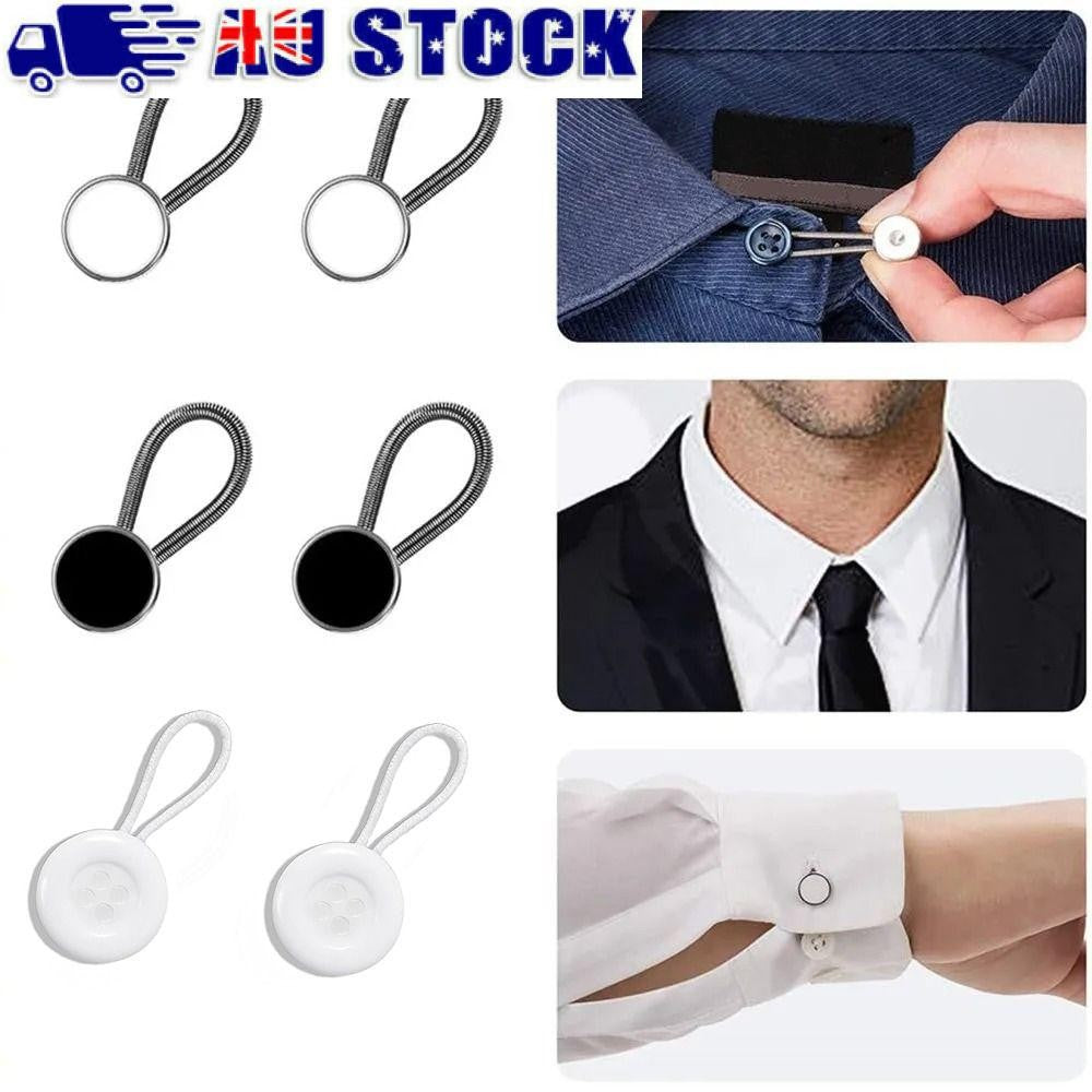 8Pcs Elastic Collar Button Extender  for Shirt Dress Pants