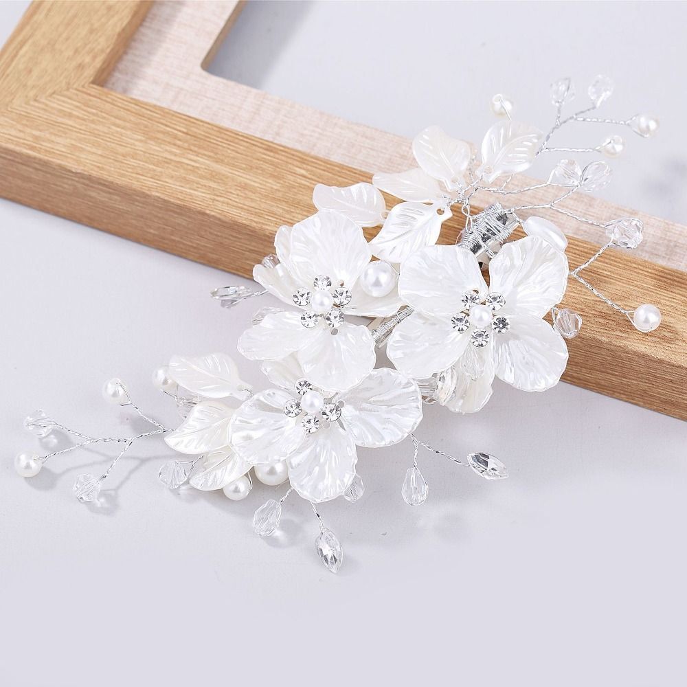 Crystal Pearl Bridal Hair Clips  Wedding Hair Accessories