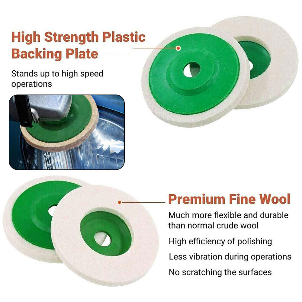 125MM Round Wool Buffing Pad Polishing Wheel Felt Buffer Disc for Angle Grinder