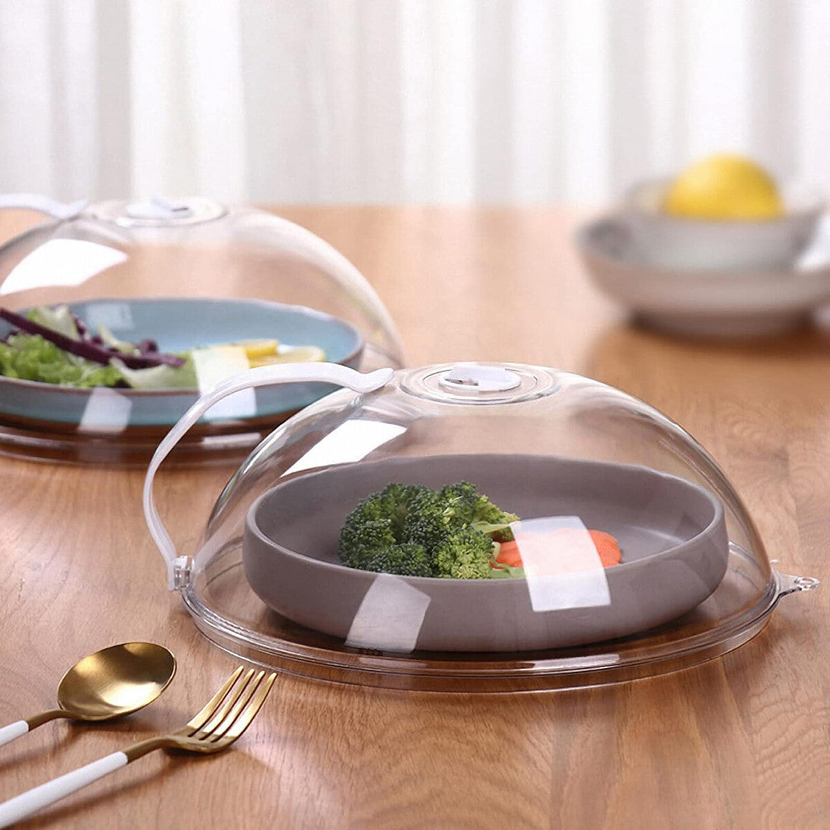 Microwave Food Dish Anti-Splatter Cover Guard Lid With Steam Vents Plate Covers