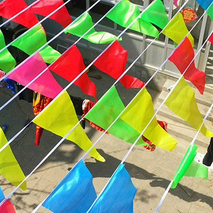 AU 80M-320M Colorful Bunting Triangle Flags Wedding Party Outdoor Banner Decor