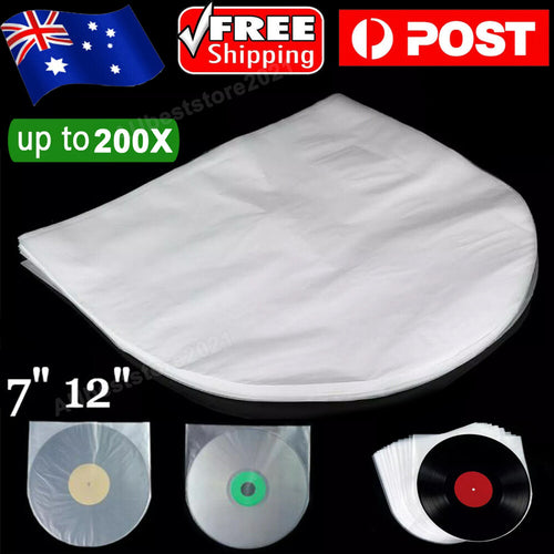 50-200x Sleeves Inner LP Music Durable 7" 12" Vinyl Record Plastic Record Cover