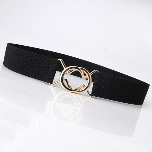 Adjustable Stretch Belt 3.8cm Wide Waist Belt Thin Elastic Belt  for Women