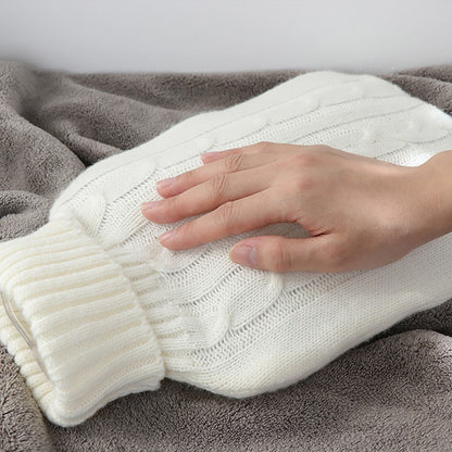 Hot Water Bottle with Knitted Cover Heat Hand Feet Warmer Rubber Warm Bag 2L