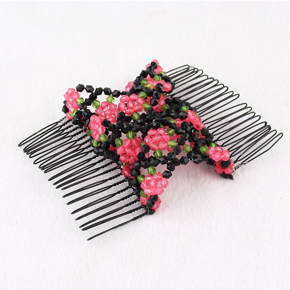 Accessories Stretchy Magic Beads Hair Combs Clips Elasticity Double Hair Comb