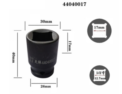 1/2" Dr 4PT Socket Wheel Nut Square Bolt 5/6/7/8/9/10/11/13/14 -- 22/24/25/27mm
