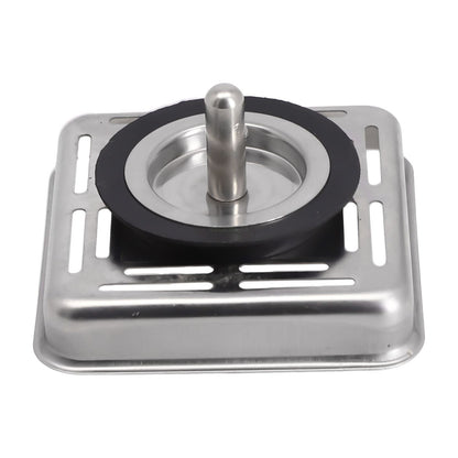 Square Stainless Steel Kitchen Sink Strainer Drainer Post Stopper Plug OZ
