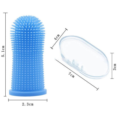 Super Soft Pet Finger Toothbrush Teddy Dog Cat Brush Silicone Teeth Clean NEW