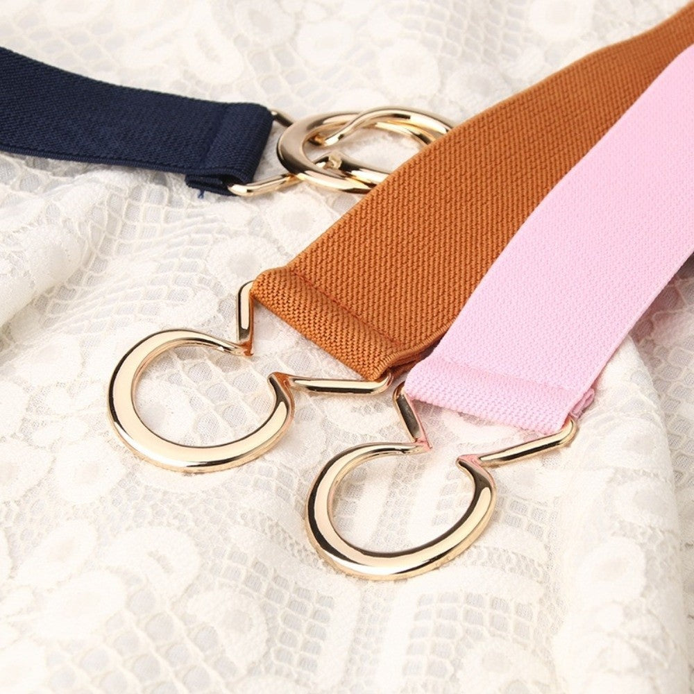 Adjustable Stretch Belt 3.8cm Wide Waist Belt Thin Elastic Belt  for Women