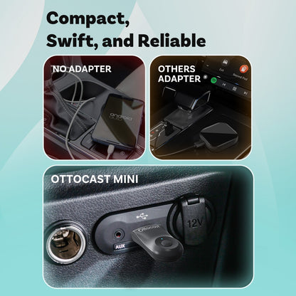 Ottocast Wireless Carplay Mirror iPhone Cars Adapter 3 in 1 Compatible w/Airplay – Compatible with iPhone
