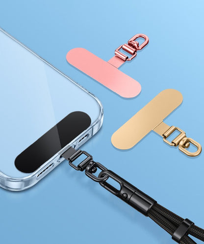 1xMetal Phone Lanyard Patch Clip Tab Universal Tether Strap Holder Compatible with iPhone AU