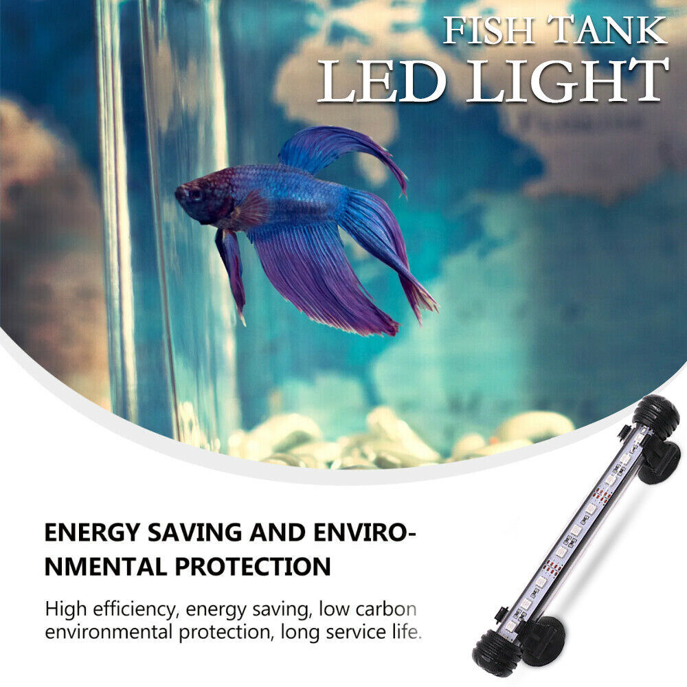 Small Fish Tank Aquarium Light LED Waterproof Full Spectrum Aqua Lamp RGB