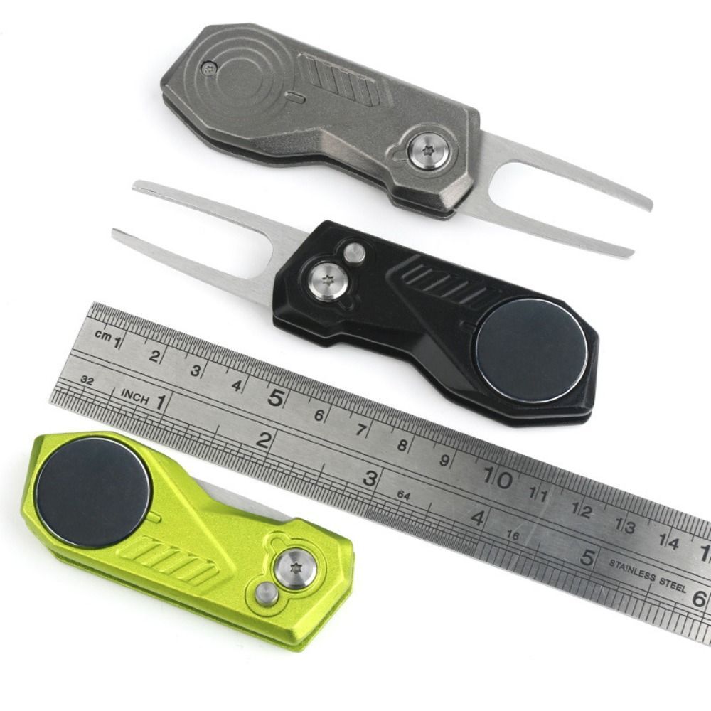 Divot Repair Tool with Popup Button Foldable Golf Green Fork Golf Marker – Compatible with Golf