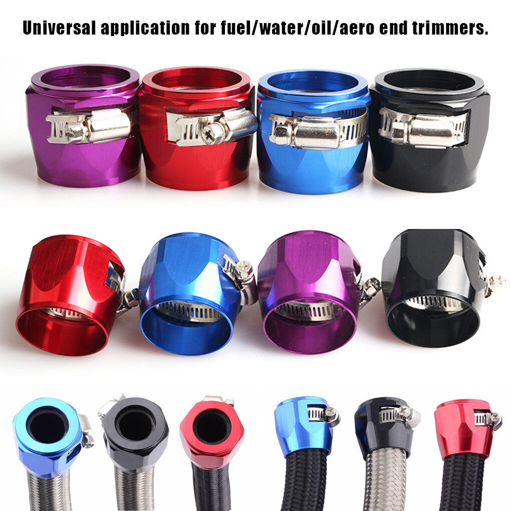 4pcs Hex Hose Finisher Clamp Fuel Line End Trimmer Fitting AN4/AN6/AN8/AN10/AN12