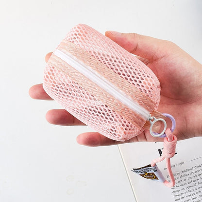 Mesh Mesh Storage Bag Dopamine Color Small Makeup Bag Charging Cable Pouch