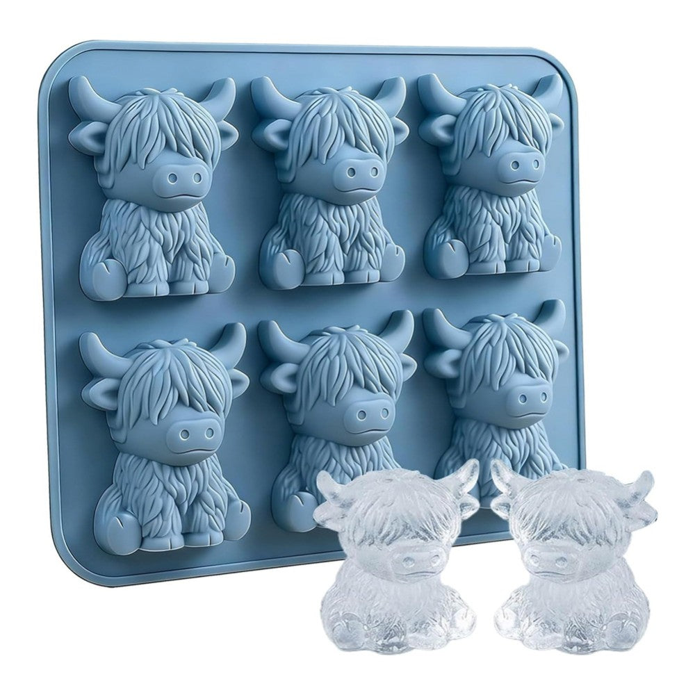 3D Highland Cow Ice Cube Tray Silicone Ice Ball Maker Mold for Whiskey Cocktails