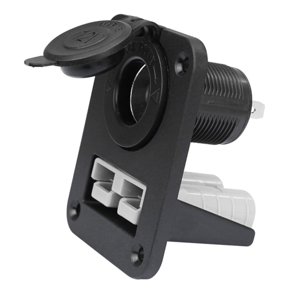 50A Amp Anderson Plug Flush Mount PANEL Bracket Grey + 12V Cigarette Socket