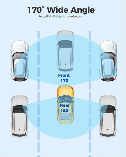 AZDOME 4K+1080P Dual Dash Cam 5G WiFi GPS Front+Rear Parking Mode
