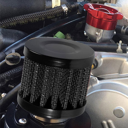 2pc Car 12mm Oil Mini Air Filter Intake Vent Valve Cover Breather Fuel Crankcase