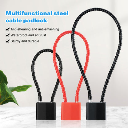 Rust-proof Steel Wire Combination Padlock Cable Lock Equipped with Keys Durable