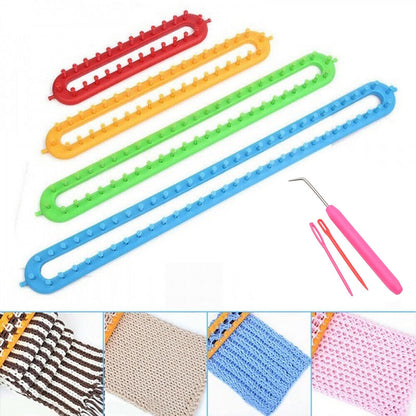 Long Scarf Knitting Loom Set Knitter Board Straight Rounded Kit 4 Size DIY Tool