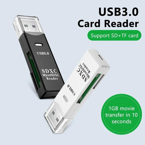 2-in-1 USB 3.0 Card Reader Micro SD TF Memory Adapter for PC Laptop